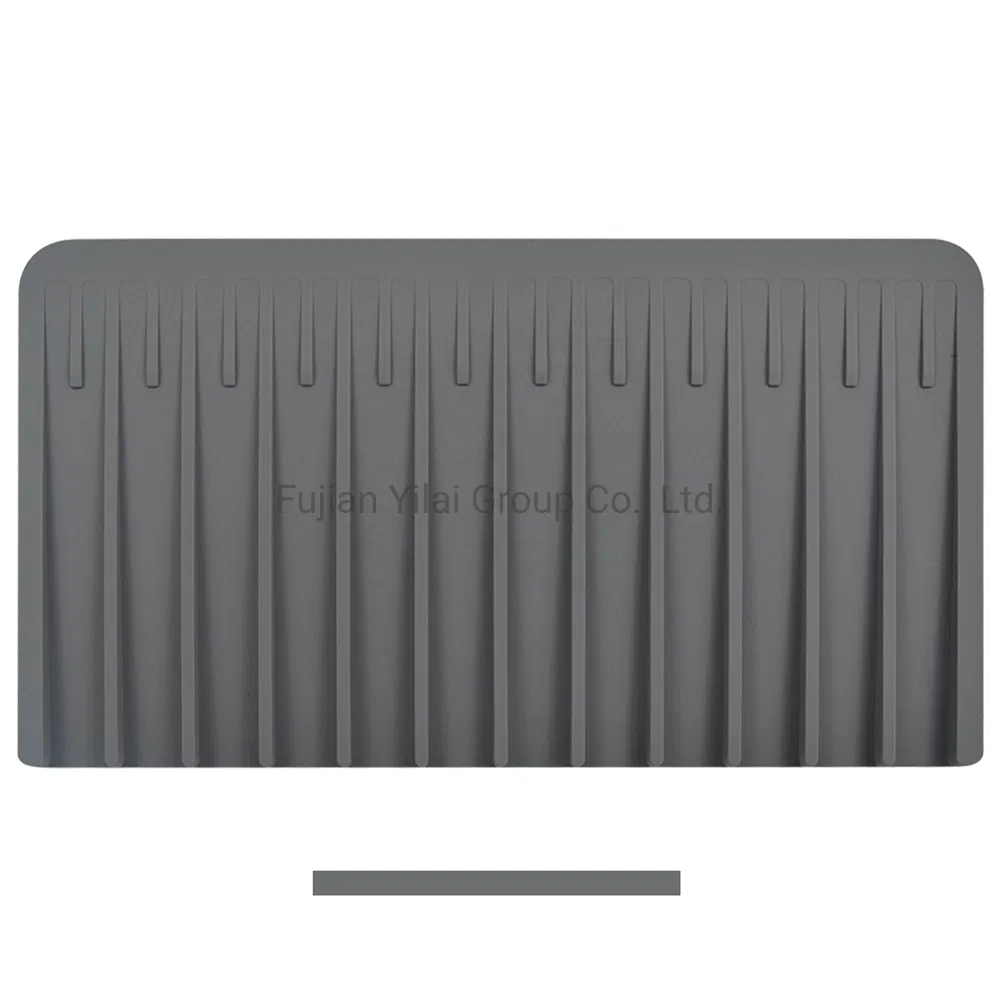 Custom 3D Stripe Molded Food Grade Quick Silicone Drying Mats Eco for Draining Dishes