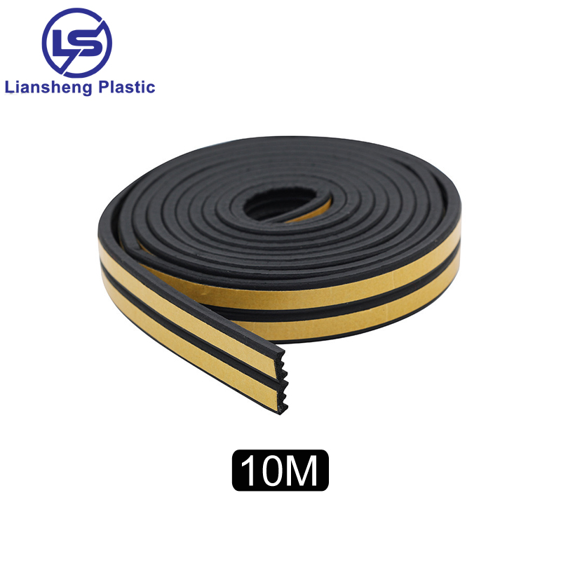 Draught Excluder Self Adhesive Door Strip EPDM E Type Door Foam Seal Strip 9X4mm