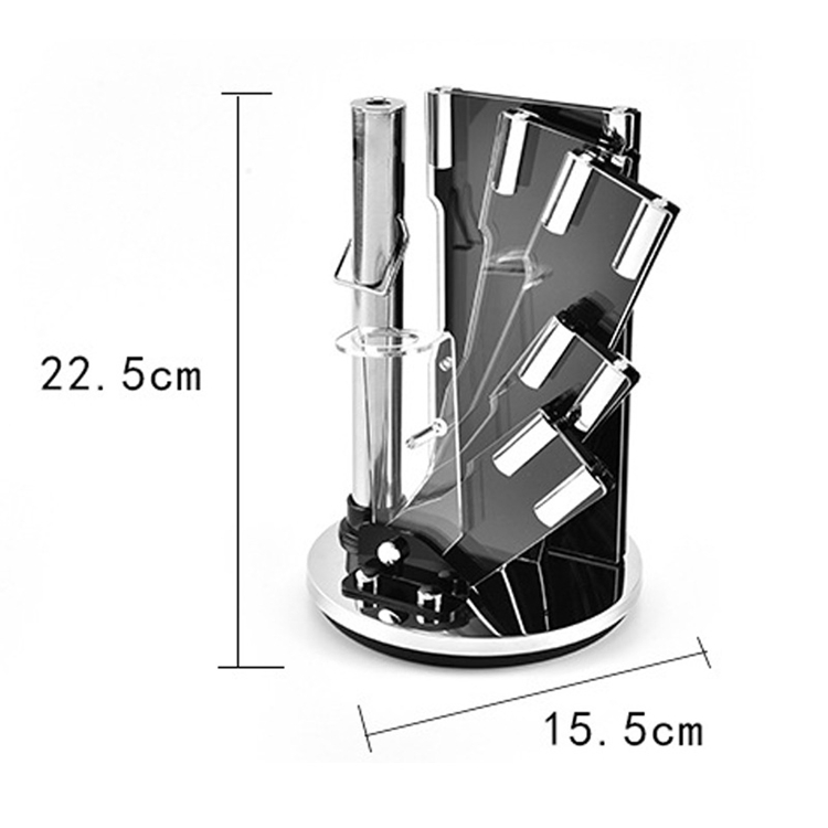 Набор кухонных ножей с белой ручкой и подставкой