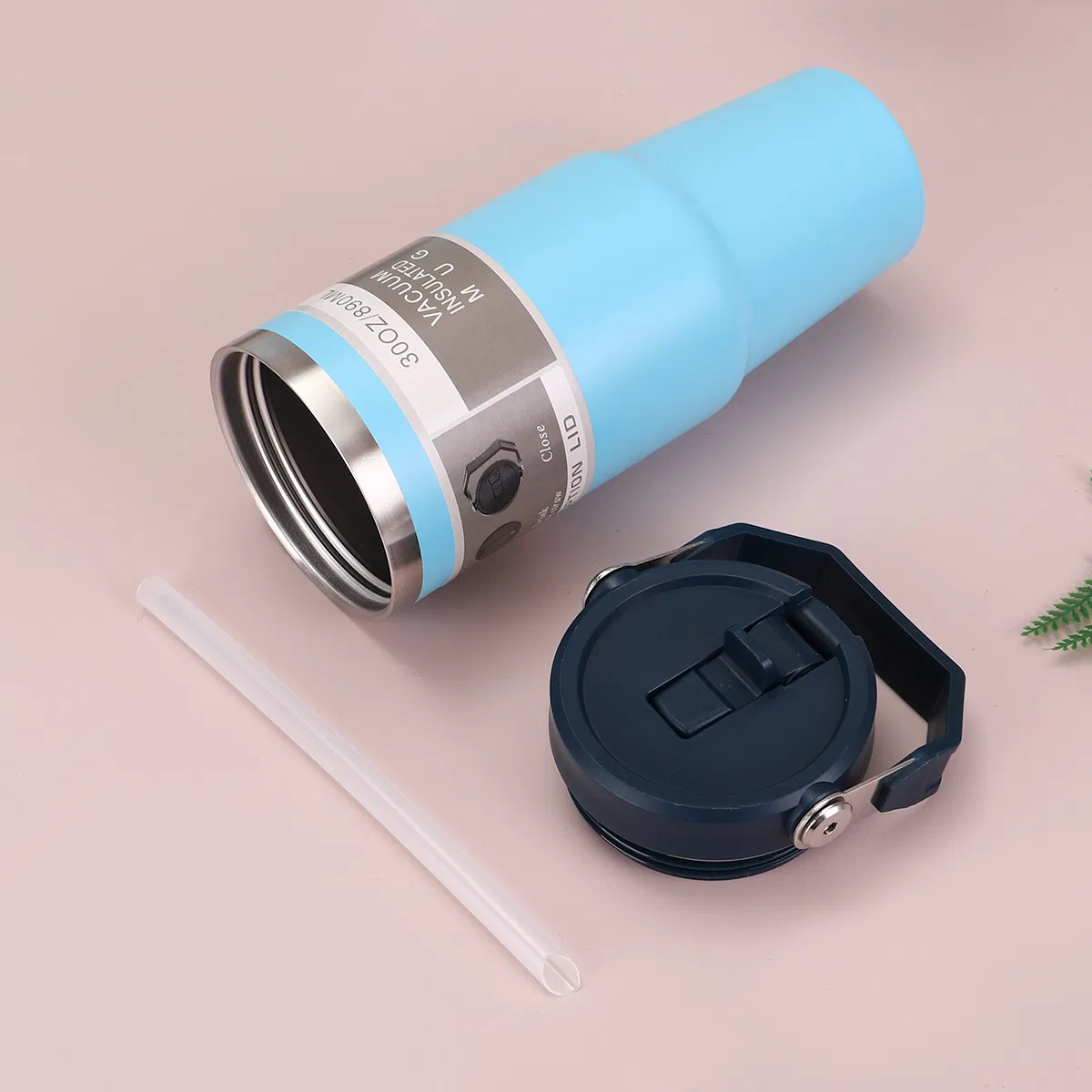 30oz 20oz Portable Leakproof Double Drinking Lids Insulated Stainless Steel Drinks Mug Wholesale Tumblers Water Bottle Thermo with Straws