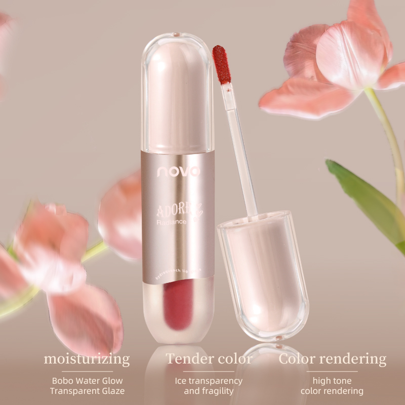 Wine Aroma Glaze Shine Plump Hydrated Juicy Lips Vibrant Rich Color Pigment Lip Gloss Cosmetics Liquid Lipstick