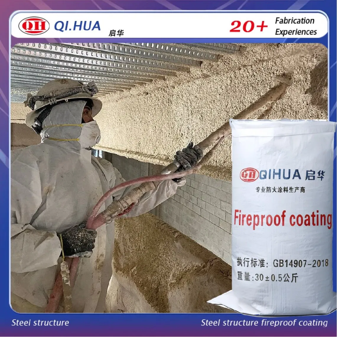 Thick Film Non-Toxic Eco-Friendly Non-Intumescent Fireproof Coating for Steel Structures