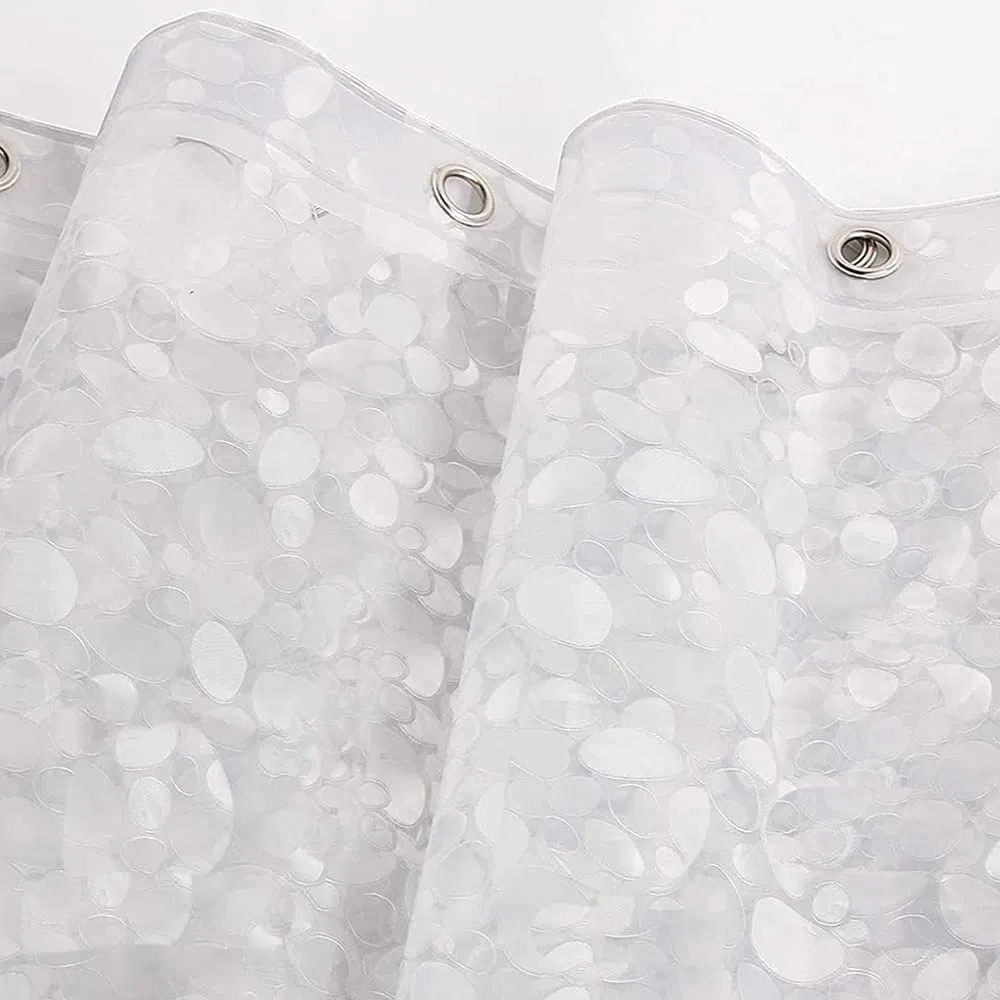 Shower Curtains PVC Waterproof Customized Design Bath with Plastic Hooks