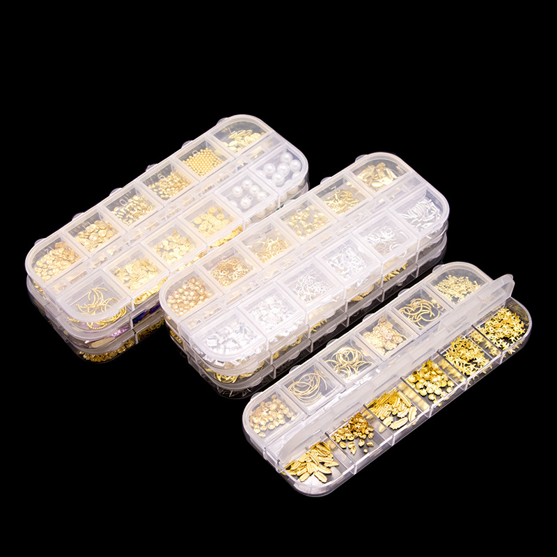 Nailo Jewelry Star Moon Ocean 12 Grid -Shell Shell Star Jewelry Mixed Metal Rivet Jewelry