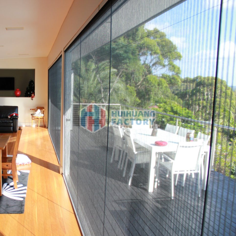 Invisible Folding Door Mosquito Proof Pleated Insect Fly Screen Window & Door