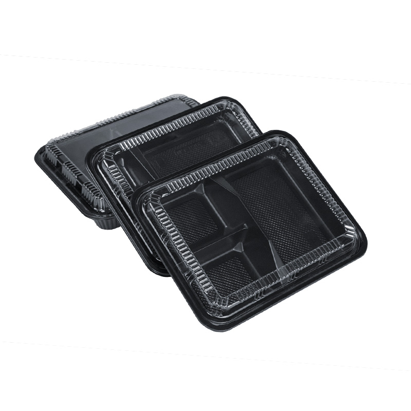 Recyclable Plastic 4 Compartments Food Container Takeaway Lunch Box