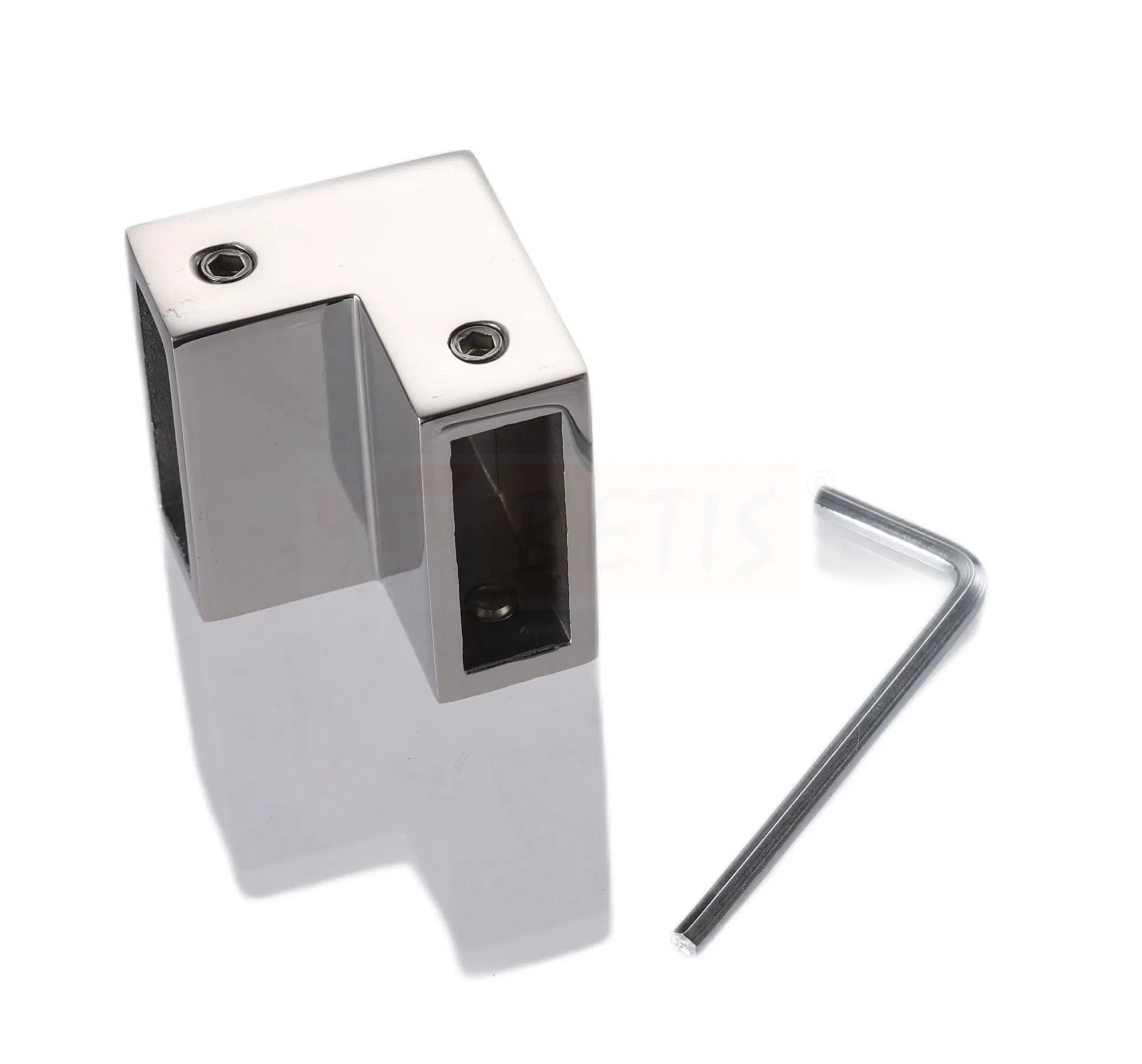 OEM 2024 Design V-Corner Shower-Enclosure Bathroom Hardware 304-Stainless-Steel 90 Degree Door Tube 2connector Bracket