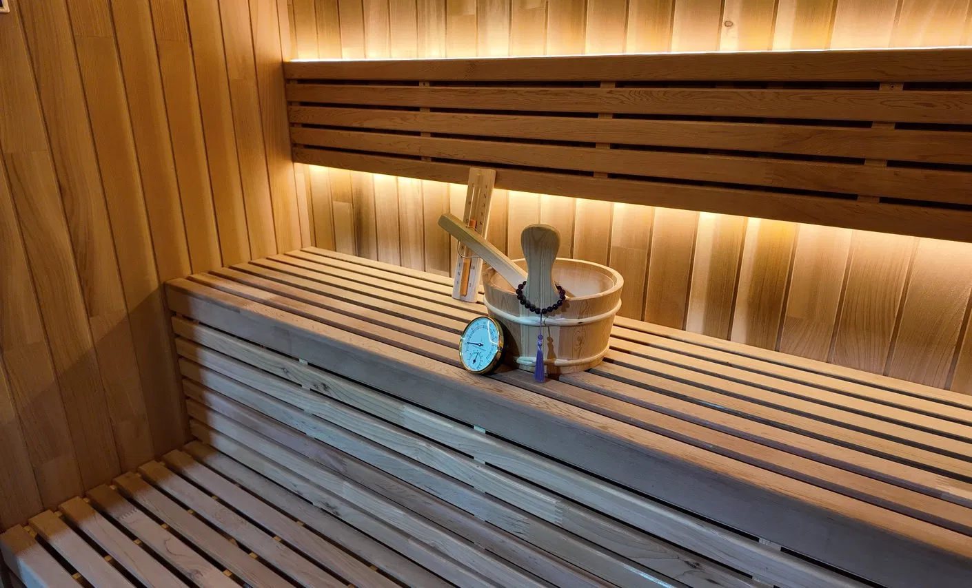 High-Capacity Wellness-Focused Square Outdoor Infrared Sauna with Dual Shower Units