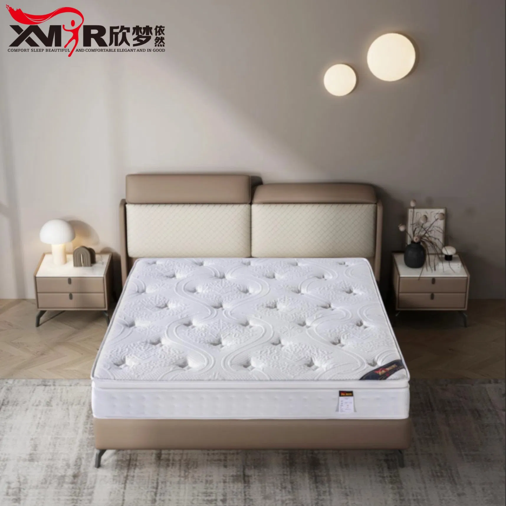 Bedding Sleep-Aiding Simple Mattress Home Furniture Spandex Knitted Elasticity Sponge Natural Latex Pocketed Spring Mattress