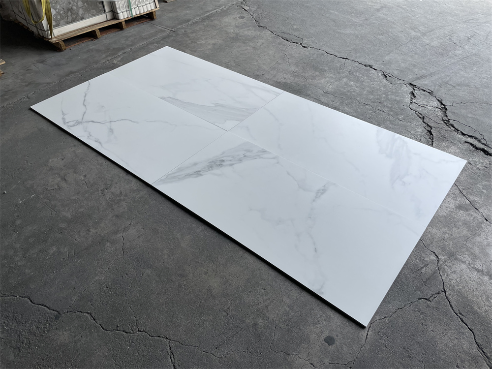 Керамогранитная плитка для пола в ванную 600x1200 мм, белый мрамор