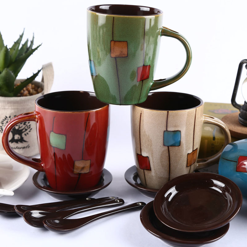 New Design Ceramic Gifting Cups Saucers Spoons Dishwasher Safe Tea Coffee Set
