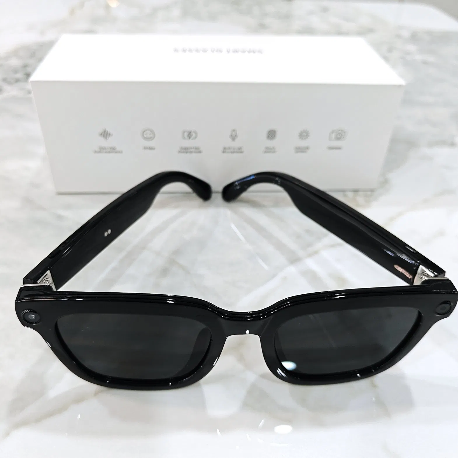 Factory Wholesale 8MP Camera High Pixel Picture Video Music Play Voice Assistant Ai Real Time Tranlate Wearable Sunglasses Ai Smart Bluetooth Glasses