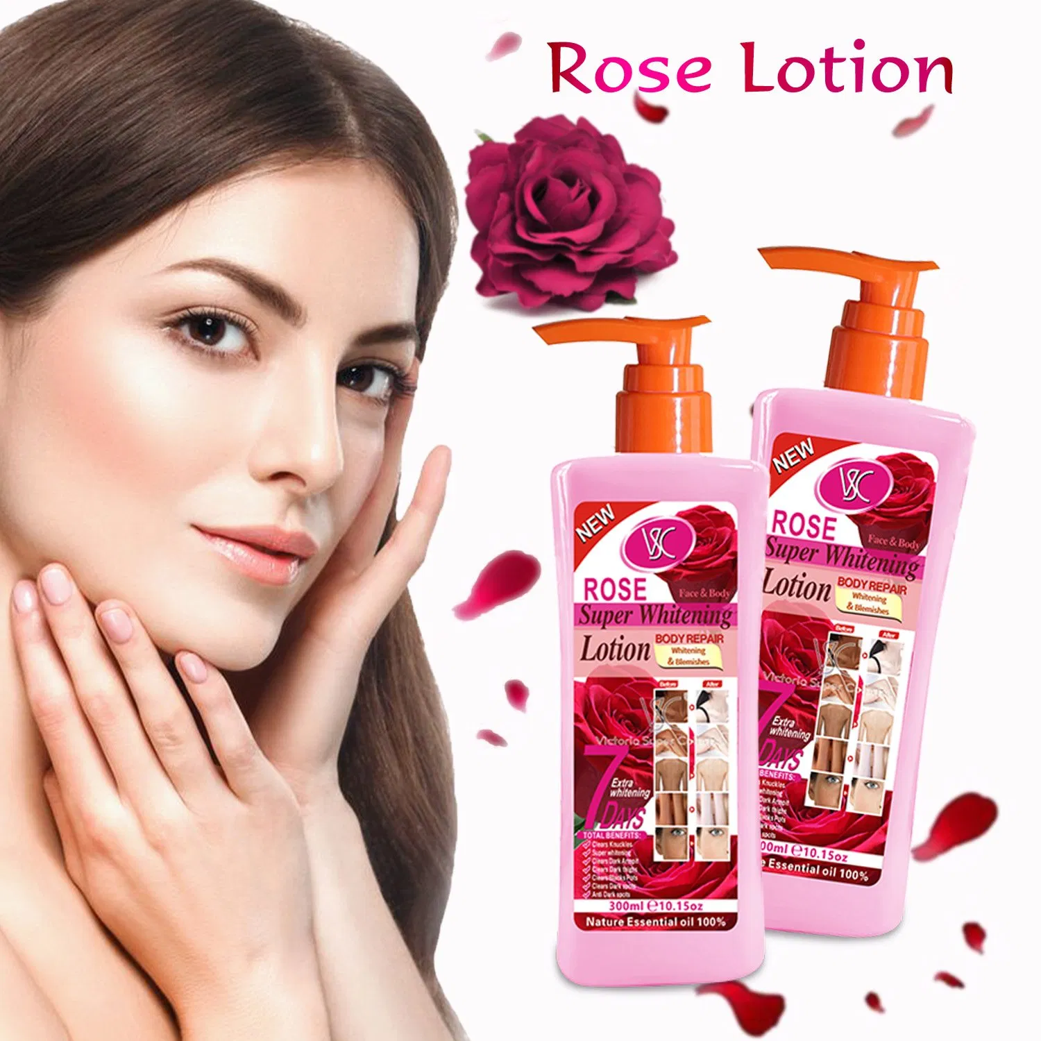 Repairing Soothing Drying Whitening Fragrance Turmeric Rose Body Lotion
