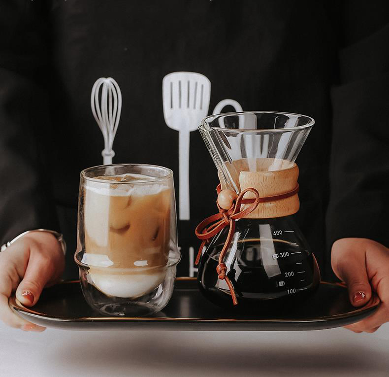 350ml Handmade Clear High Borosilicate Glass Double Wall Insulated Glasses Espresso Coffee Cups