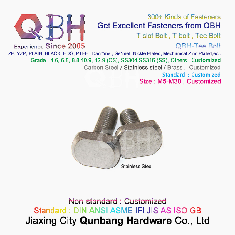 Qbh Stainless Steel SS304 SS316 T Sliding Slot T-Sliding Bolt