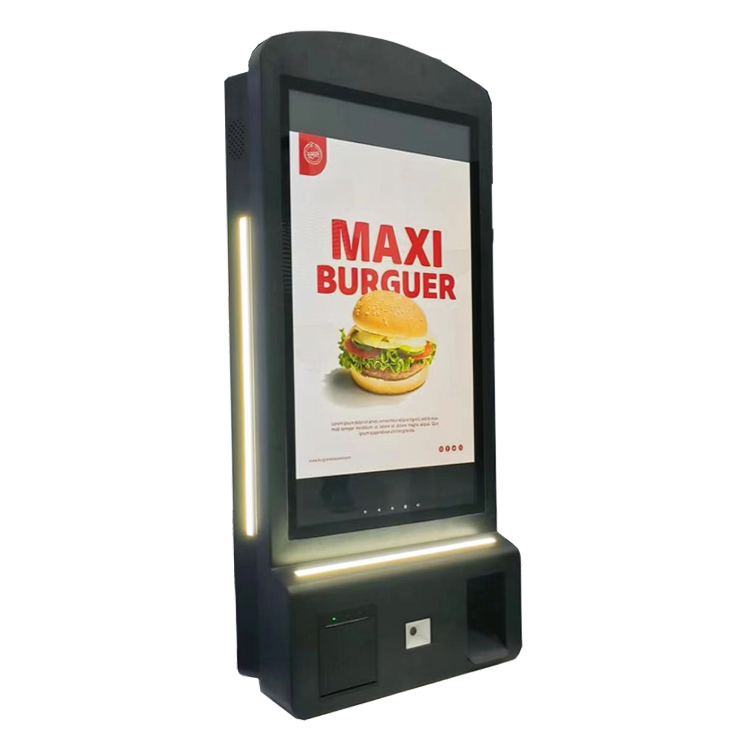 Netoptouch Wall Hanging Floor Standing Supermarket Self-Ordering Kiosks 27 Inch Checkout System Pay Machine with Barcode Print Scanner