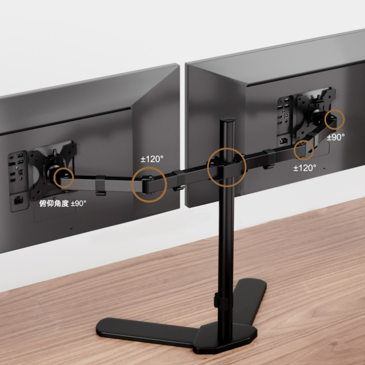 Напольная стойка для двух мониторов 13-27 дюймов