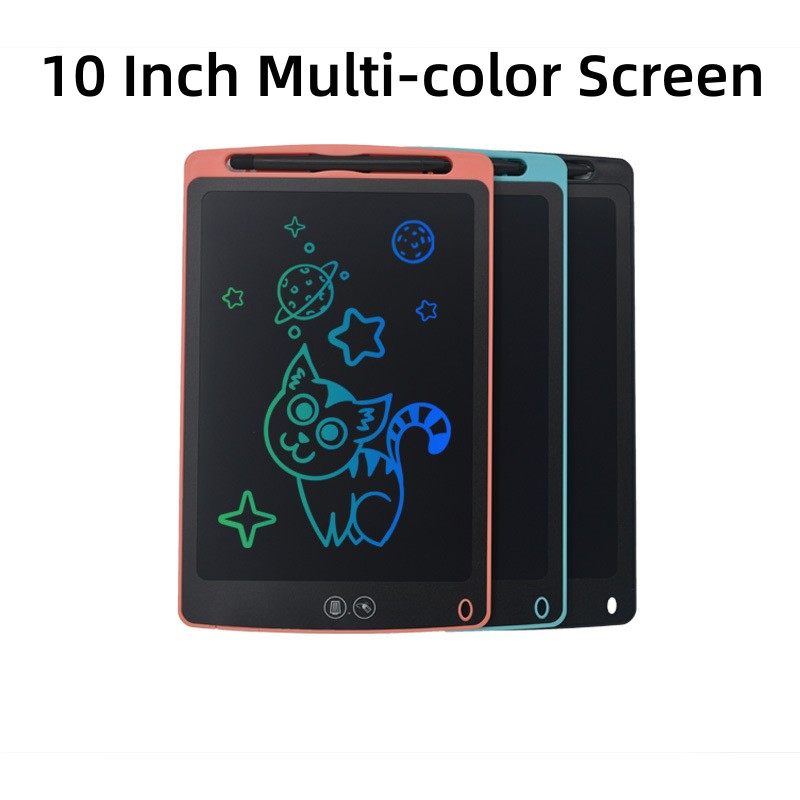 10 Inch LCD Writing Tablet for Kids, Colorful Doodle Board Drawing Tablet with Lock Function, Partially Erasable Reusable Writing/Drawing Pad-Red