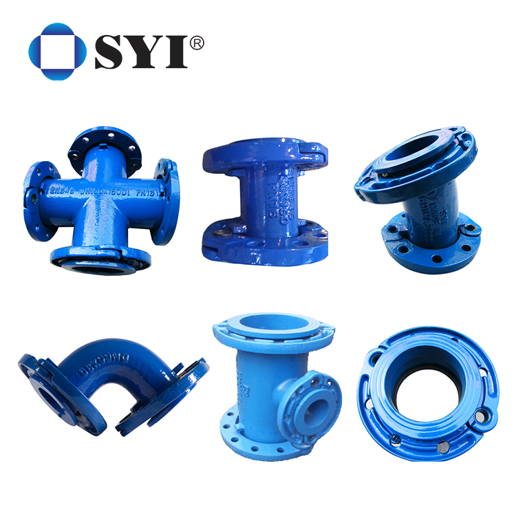 Ductile Iron Loosing Epoxy Powder Coating Flanged Pipe Fittings