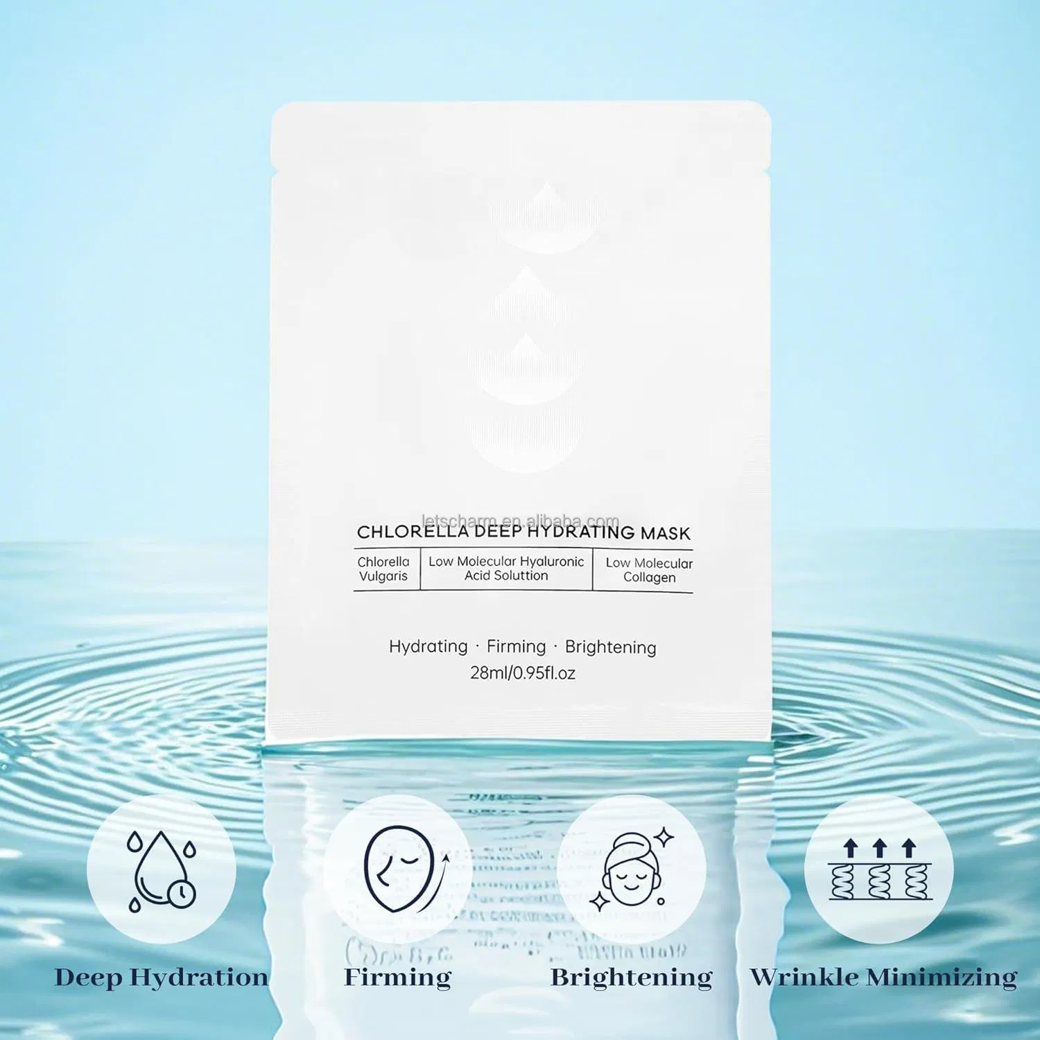 Ls158 Custom OEM Chlorella Mask: Bio-Collagen & Hyaluronic Acid