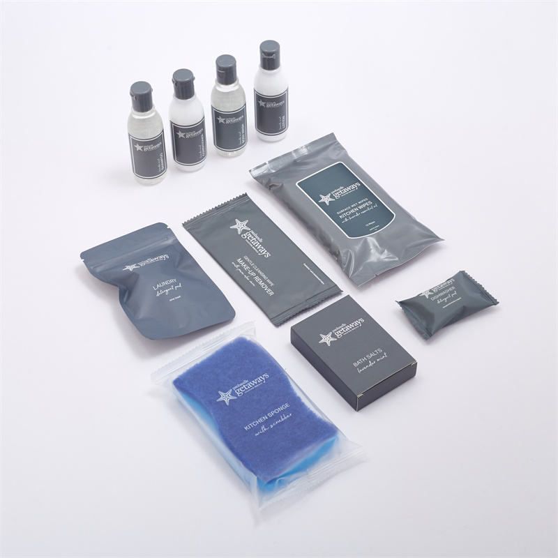 Luxury Vacation Kit: Includes Laundry Pods, Dishwasher Tablets, Bath Salts, Kitchen Wipes, Sponge & Shampoo