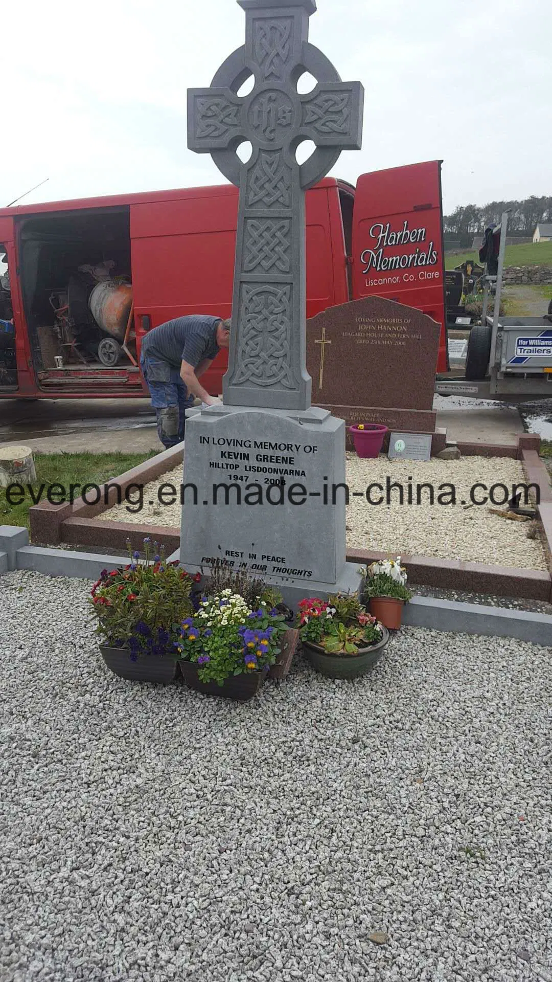 Irish Style White/Grey/Black Granite Tombstone/ Headstone