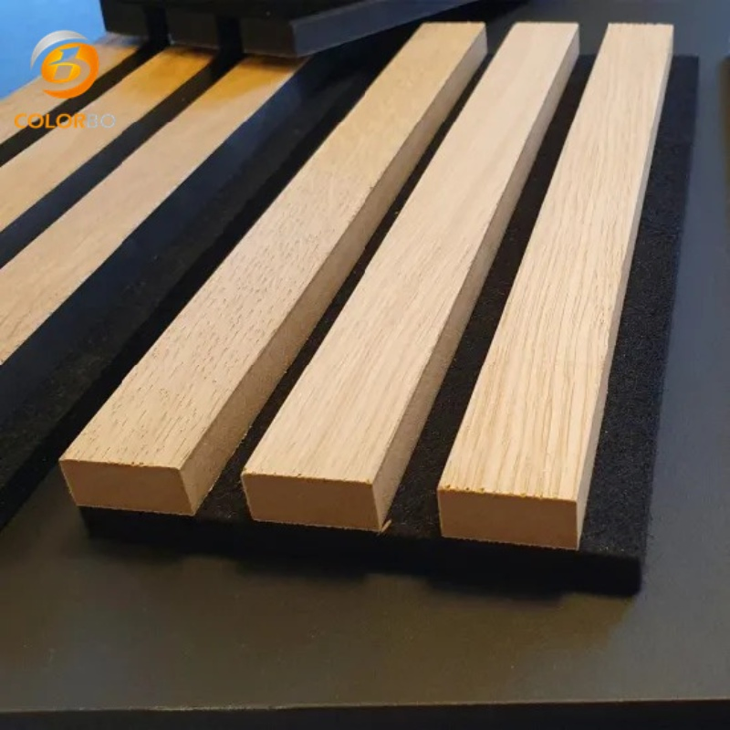 High Level OAK Melamine surface 2400*600mm wood slat groove panel