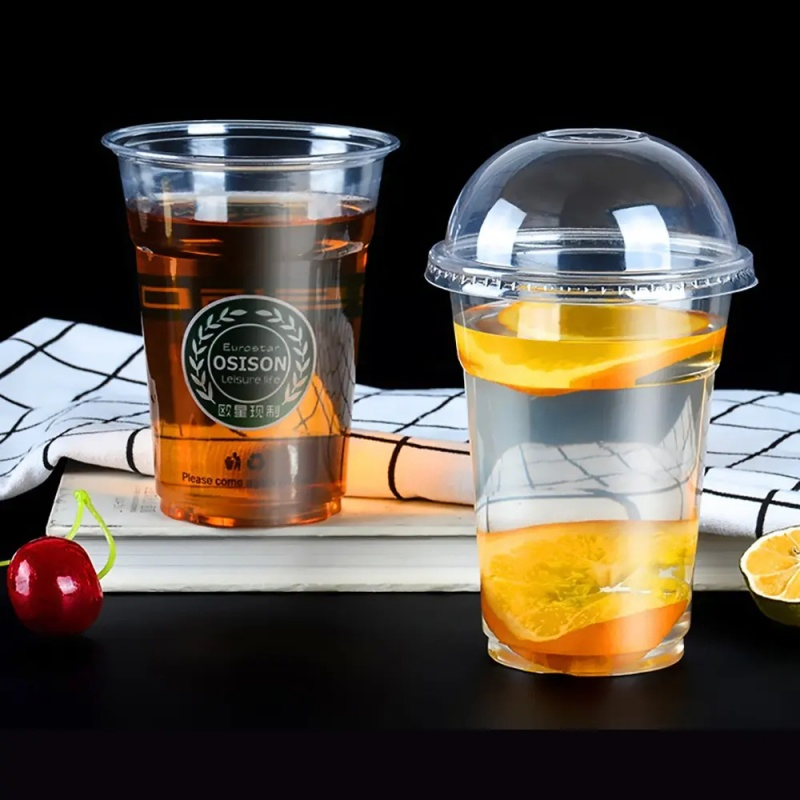 Одноразовые прозрачные чашки из PLA для сока и кофе