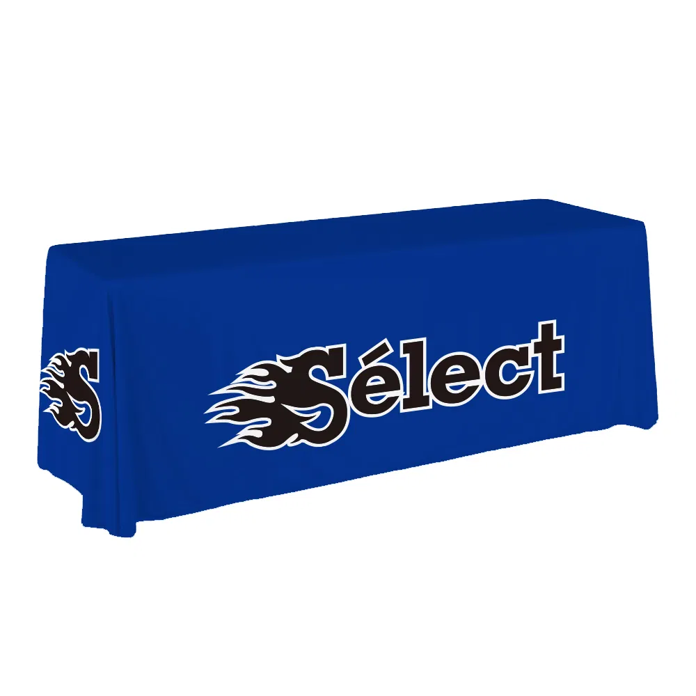 Christmas Navy Blue Event Table Cover Custom Printed Table Cloth