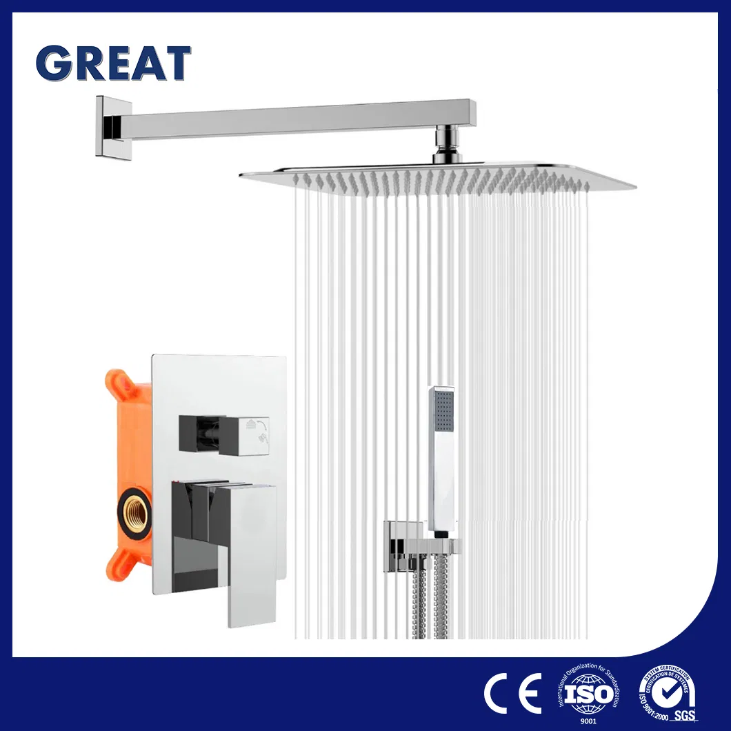 Great China Rain Shower Faucet Suppliers Portable Hot Water Shower Gl502603A501 Concealed Shower Set with Box Thermostatic 2 Handle Shower Faucet Set