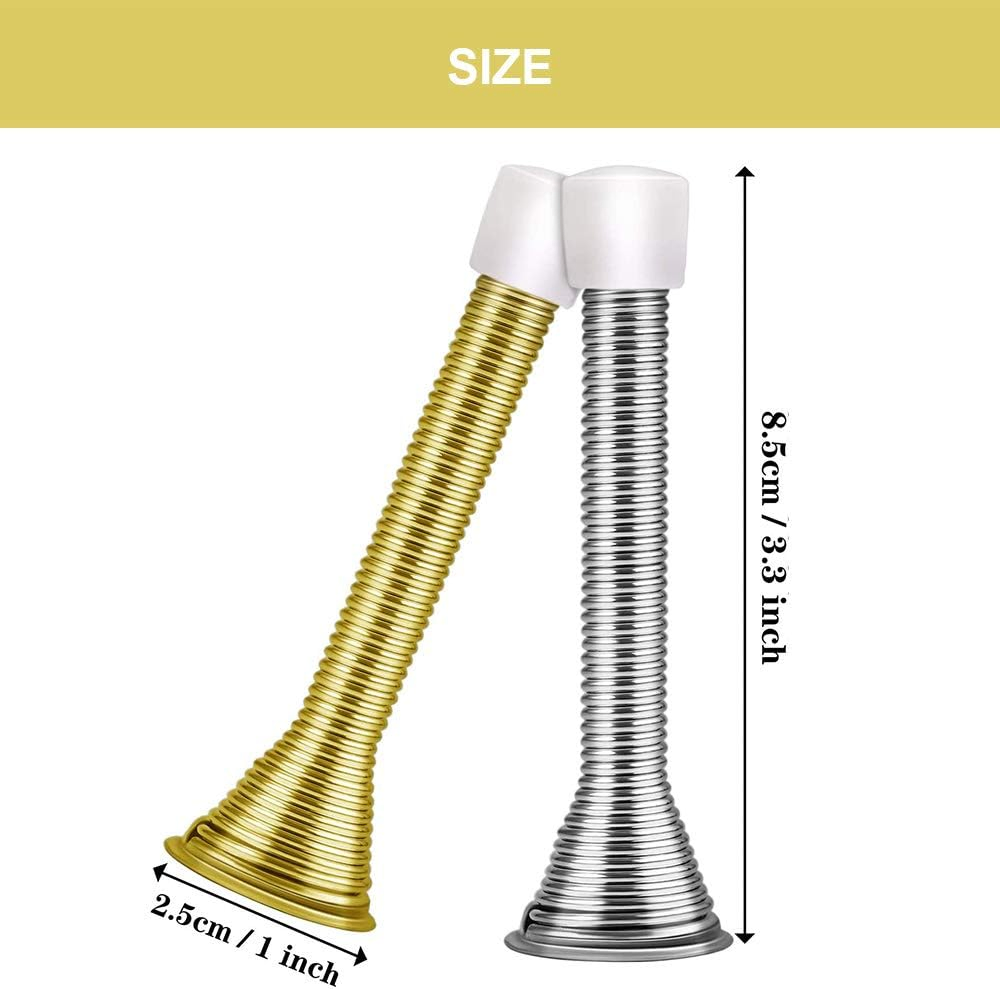 MD170L-Pb Steel Door Stop, Gold Finish