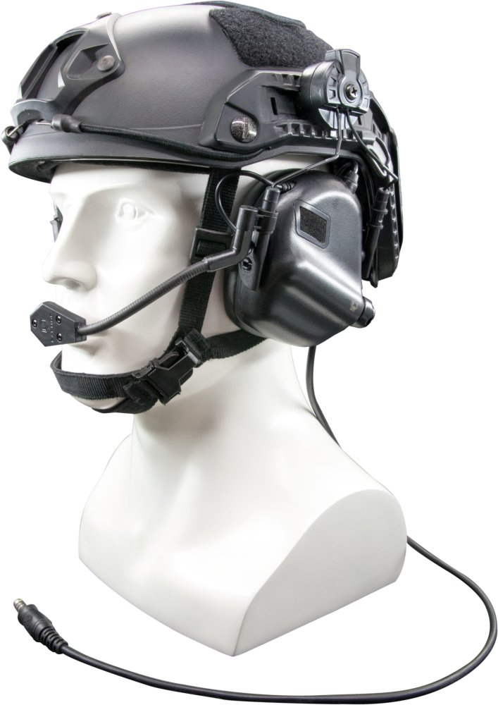 +Nrr22 Tactical Helmet-Mounted Noise Reduction Headset Compatible with Fast Helmet Rails