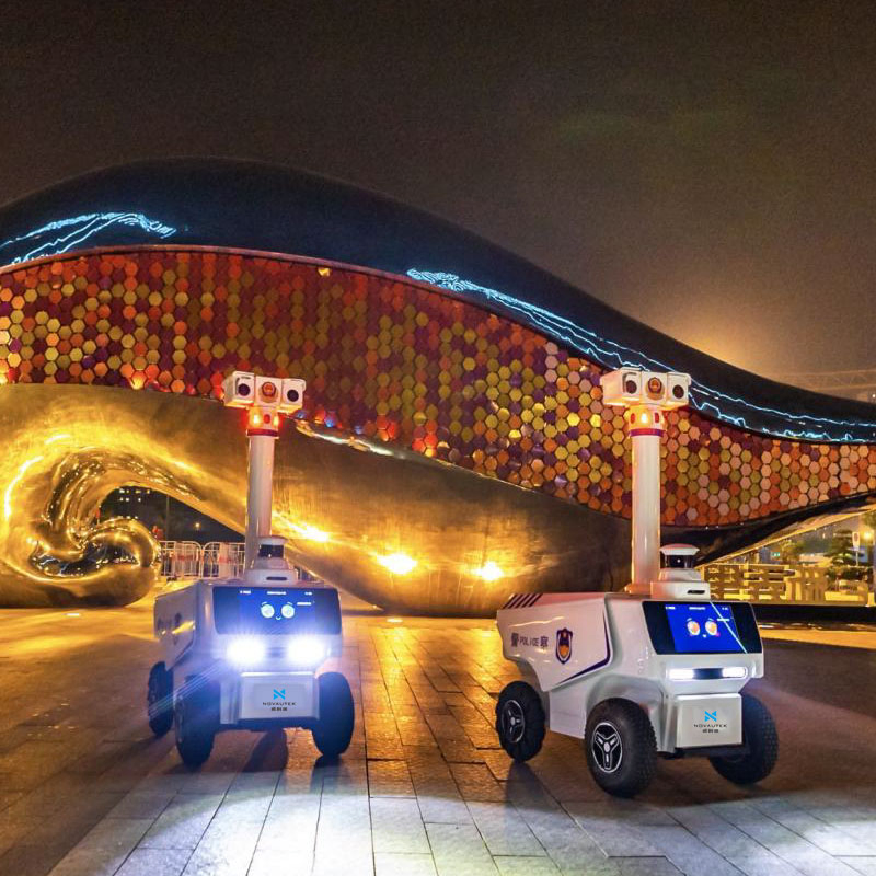 Theft Detection Crowd Analytics Ai Voice Interaction Facial Recognition Night Vision Ai Patrol Robot