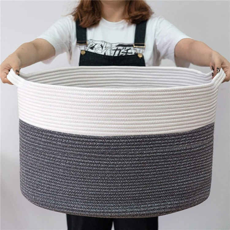 Hot Selling Woven Storage Basket Laundry Hamper Foldable Toys Storage Organizer Basket