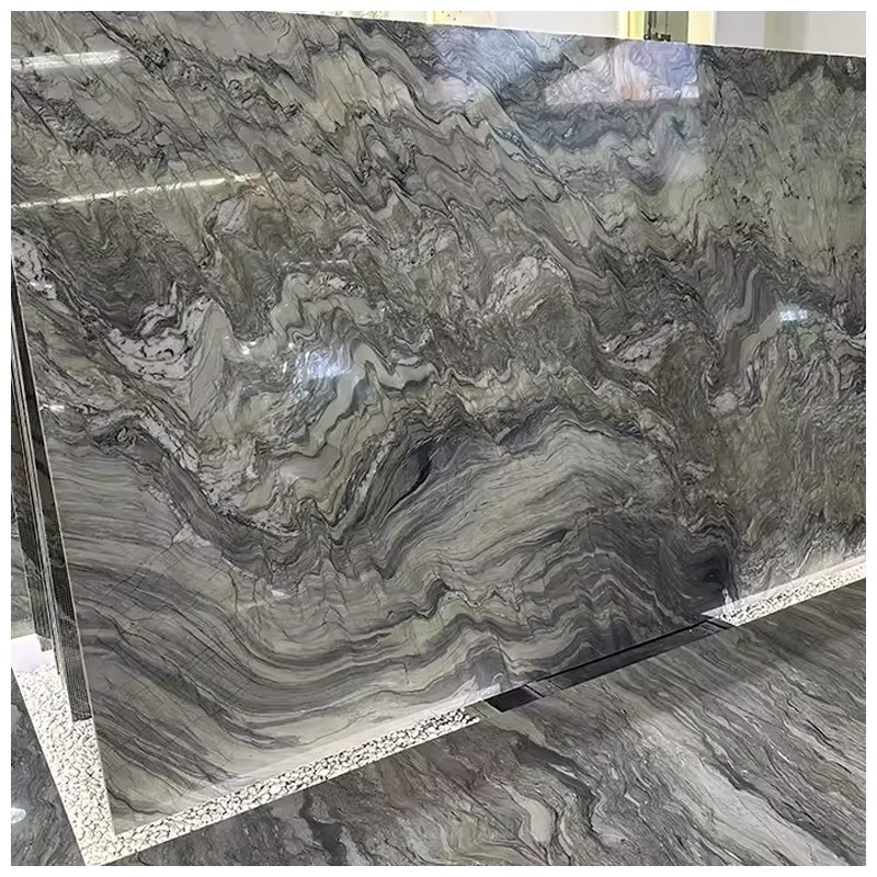 Brazilian Exotic Blue Fusion Exotic Quartzite Polished Slabs for Countertops and Tiles