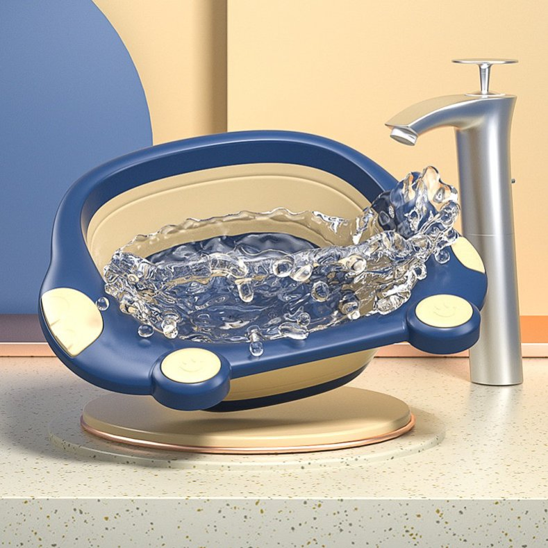 Portable Cute Design Baby Crown Basin Thick Plastic Washbasins Baby Bath Basin