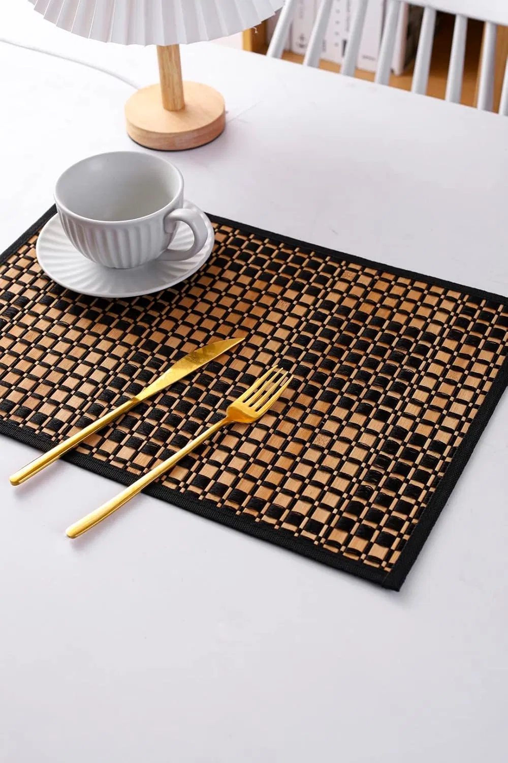 Woven Table Mat for Bamboo Dining Table Decoration