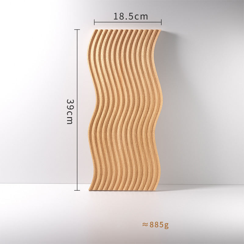 Elegant Nordic Beech Wood Serving Tray with Water Ripple Design