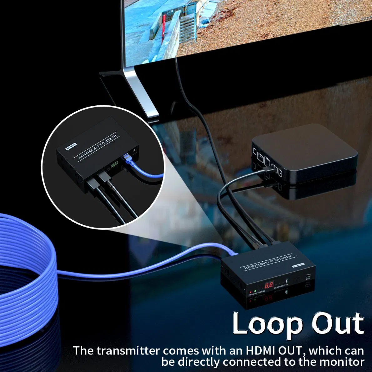 HDMI Over IP Extender Many to Many 80ms Delay HDMI Kvm Extender 150m 160m1080p