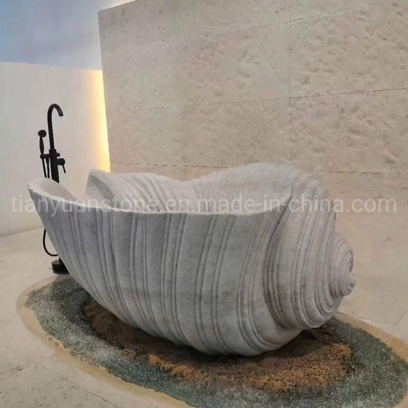 Мраморная ванна в форме раковины ручной работы