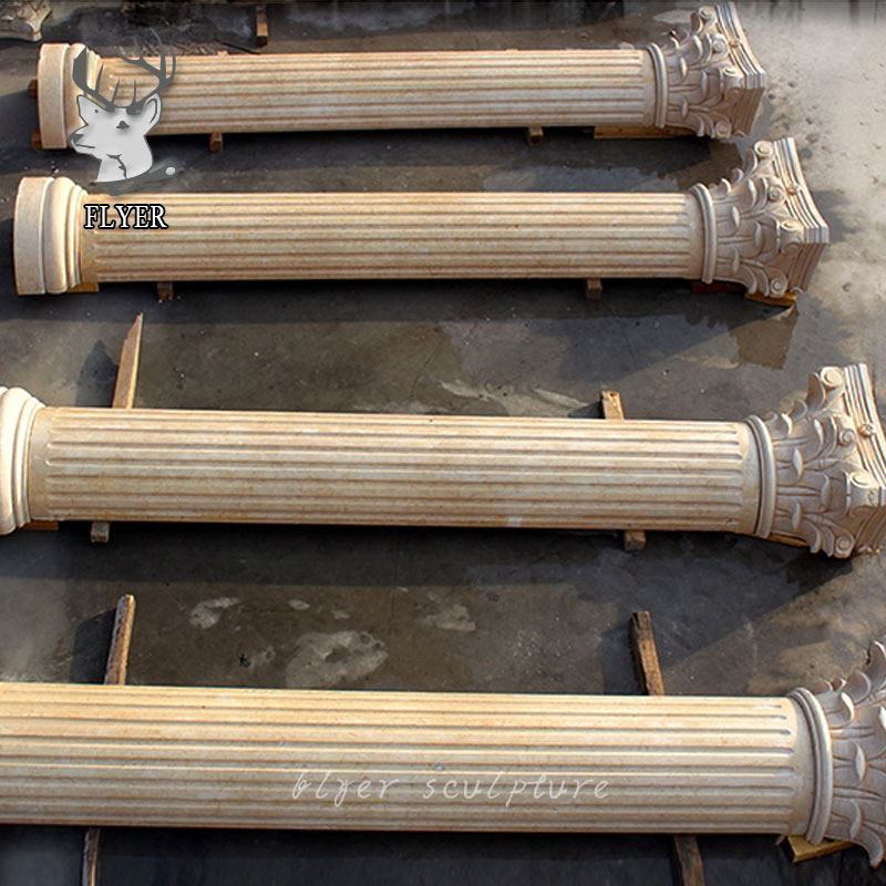 Mixed Color Marble Roman Columns Stone Carving House Pillars for Building Construction