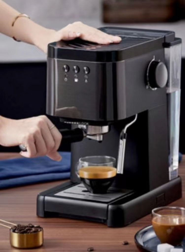 Stainless Steel Espresso Semi-Automatic Coffee Machine with Pressure Meter and Milk Frother