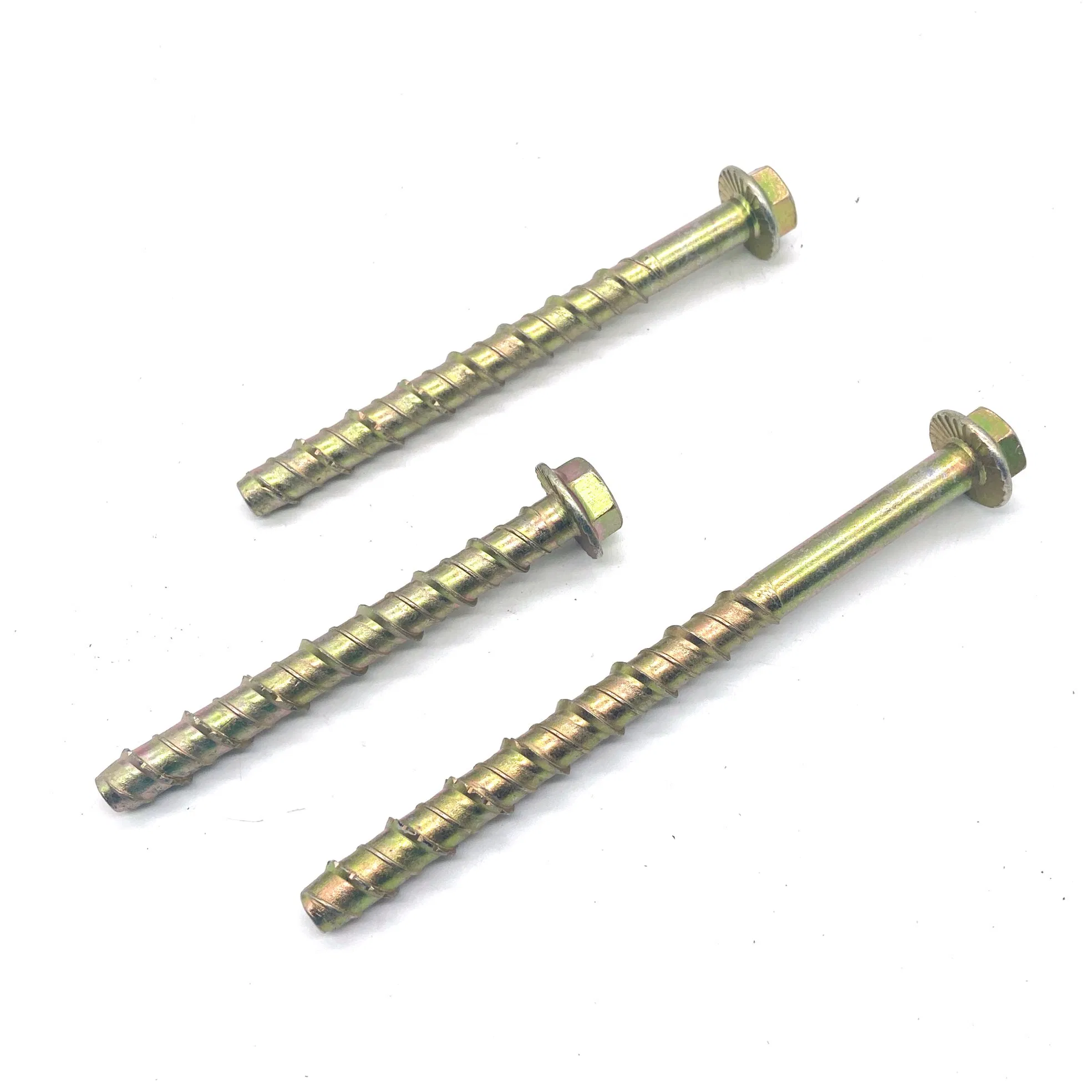 Hex Flange Head Yellow Zinc Plated High Quality Cement Nail Concrete Anchor Bolt