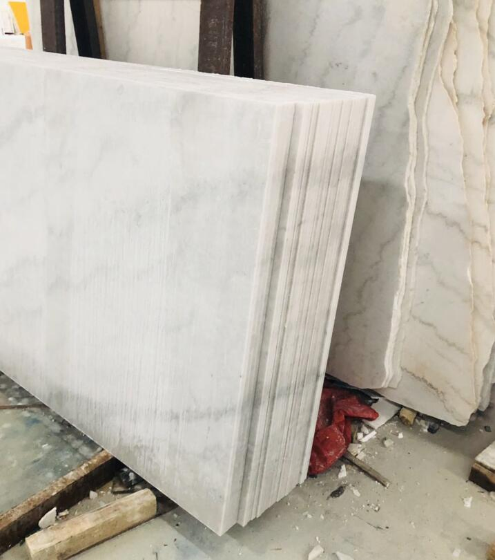 Natural White Marble with Grey Veins Cheap Guangxi White Marble Floor Tiles