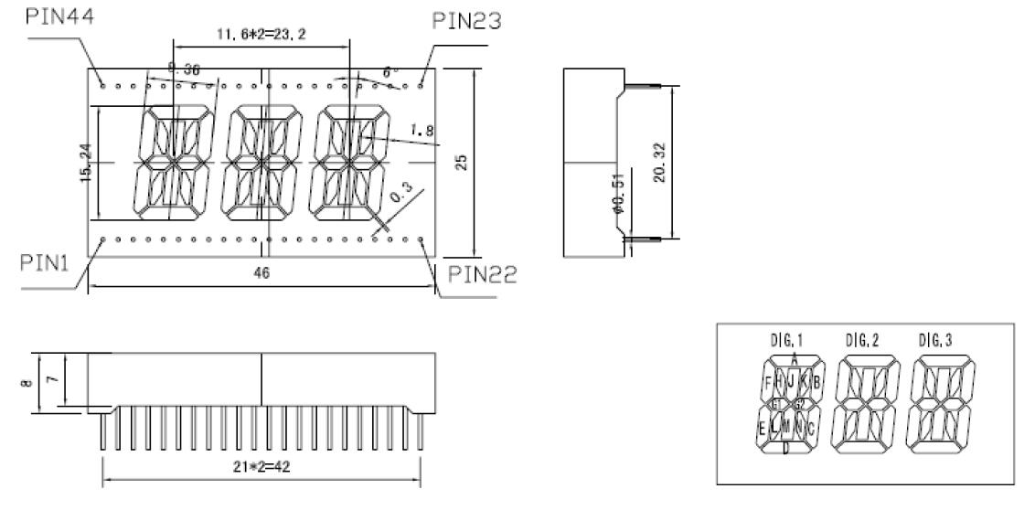 0.56 Inch 16 Segment LED Display with RoHS From Expert Manufacturer