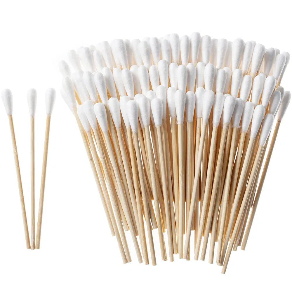 Wooden Cotton Swab Biodegradable Eco-Friendly Natural Cotton Buds for Ears, Hygiene, Beauty Care