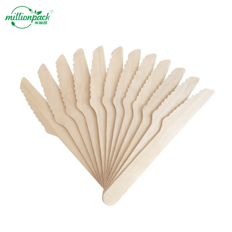Disposable Kraft Paper Knife Set with Compostable Cutlery for Restaurant Use