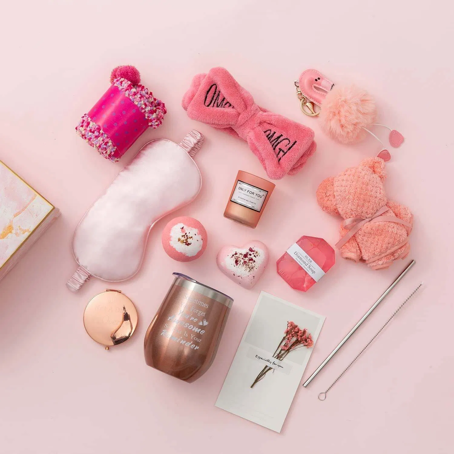 Gift Ideas Set for Women Best Friend Mom Gift Basket Pink Wedding