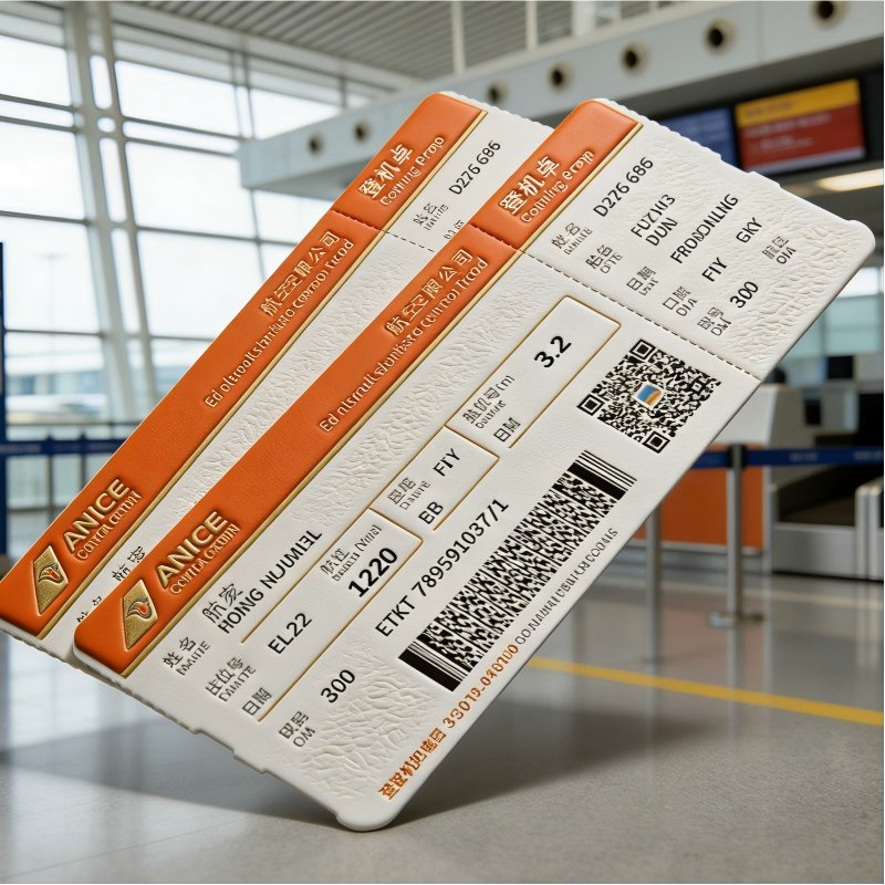Eco-Friendly Custom Luggage Tag Boarding Pass Airline Flight Ticket Printing Manufacturer