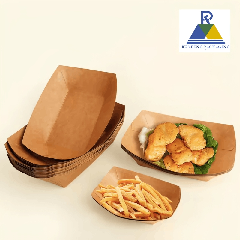 Одноразовые бумажные лотки для еды, влаго- и жиронепроницаемые